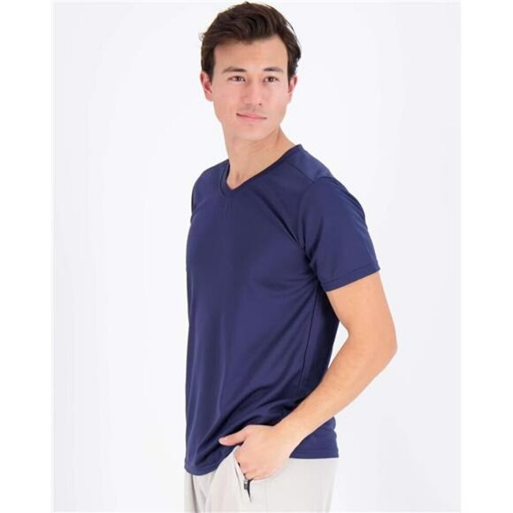Mens 5 Pack Quick Dry V Neck T Shirt Athletic Mesh Big Tall Gym Workout Shirts - Picture 2 of 7